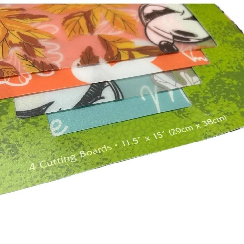 Disney Cutting Boards Mickey Mouse 4 Pack Fall Theme Flexible‎ NEW 11.5